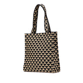 Embroidered Canvas Triangolo Symbole Shopping Tote
